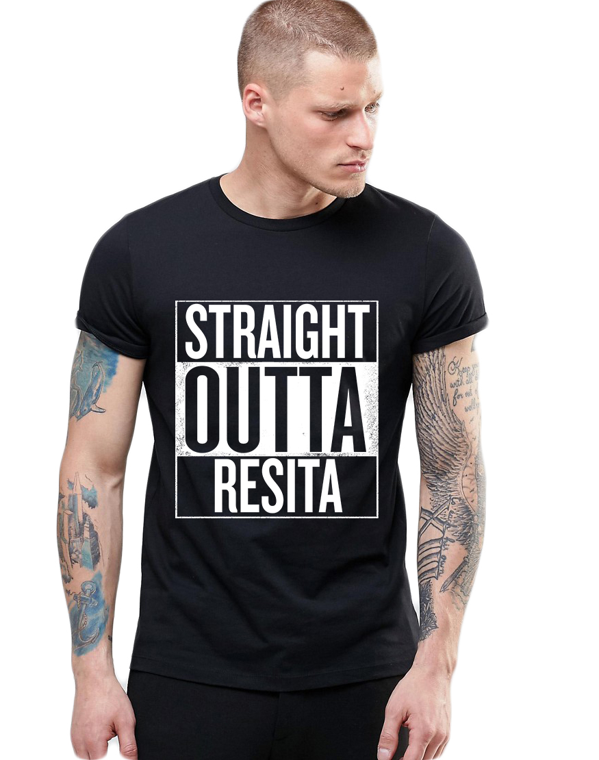 Tricou negru barbati - Straight Outta Resita